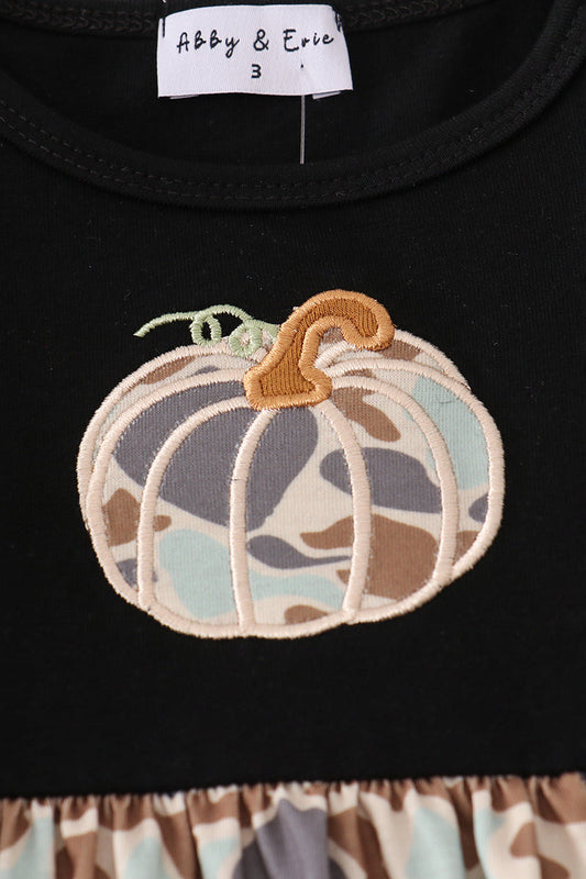 Camouflage pumpkin ruffle dress