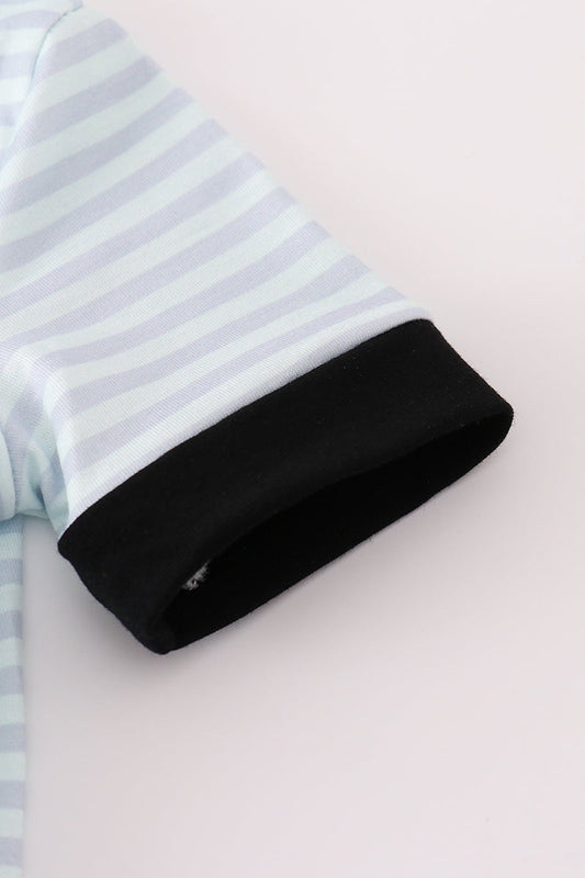 Halloween spider stripe romper