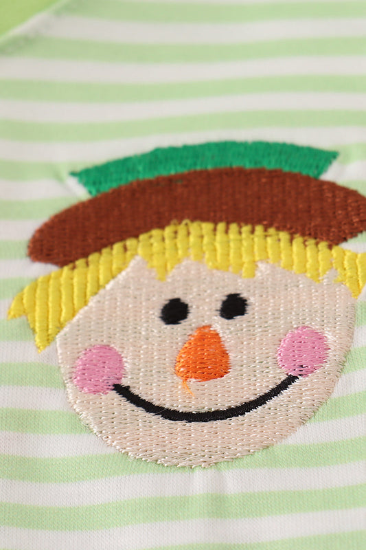 Scarecrow embroidery stripe top