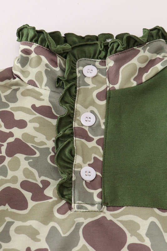 Camouflage ruffle pants set