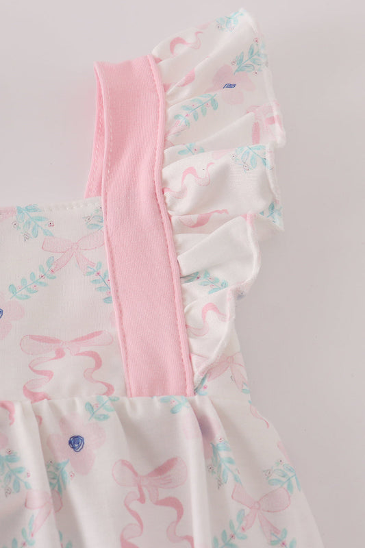 Floral bow ruffle bubble