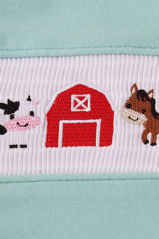 Farm machine smocked pants set