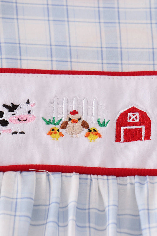 Farm plaid ruffle bubble