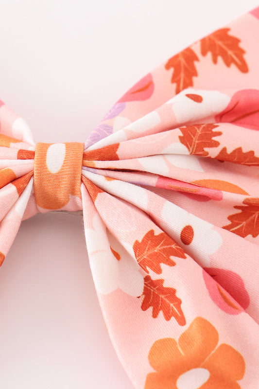 Pumpkin floral 1pc hair bow