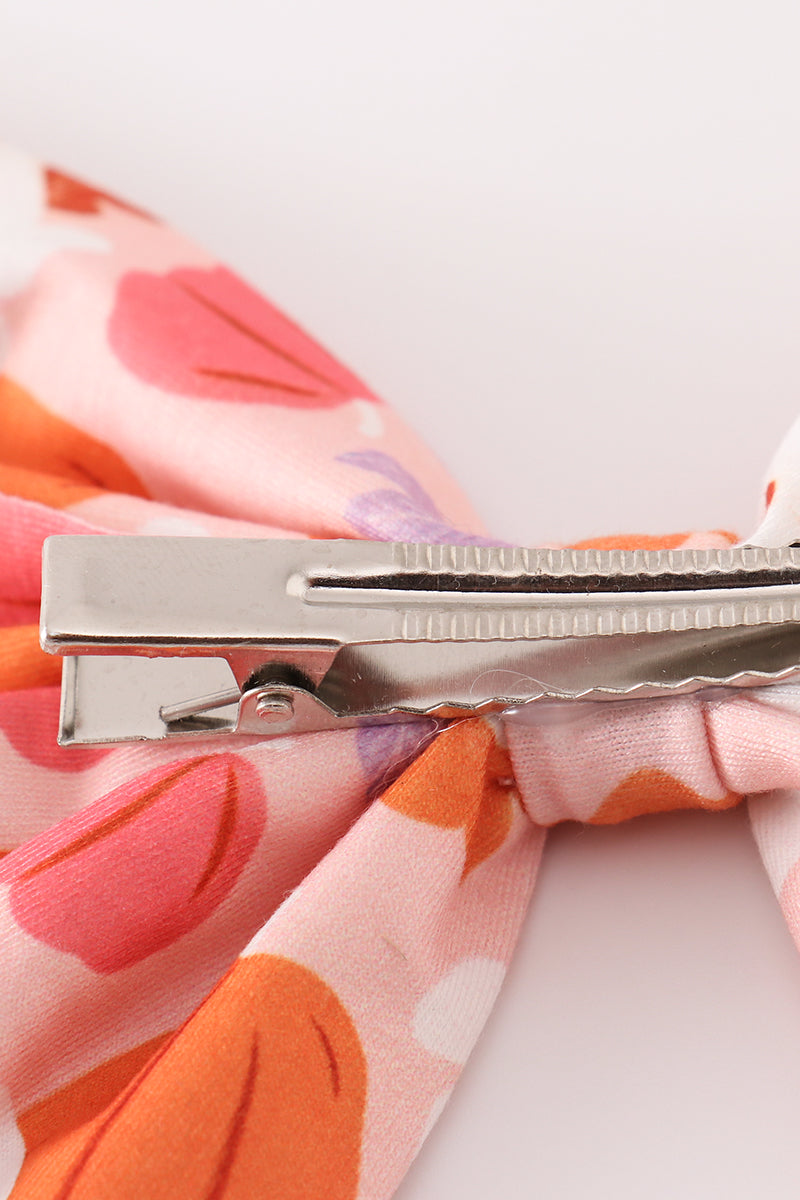 Pumpkin floral 1pc hair bow