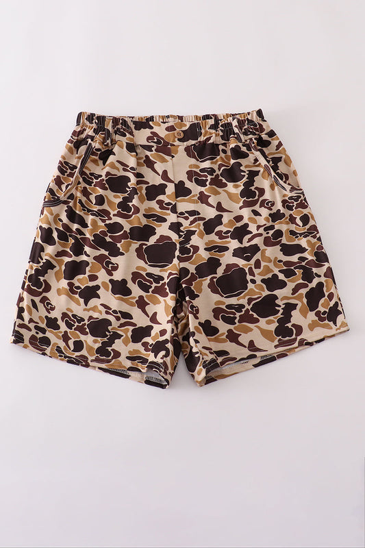 Camouflage print dad&me shorts