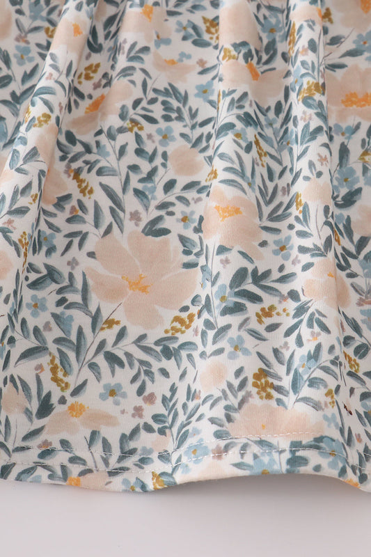 Fall floral ruffle pants set