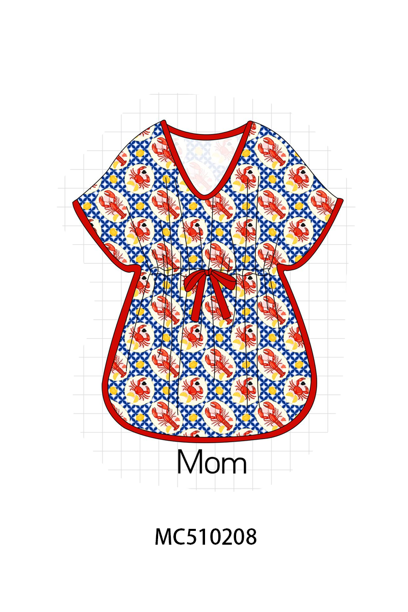 PO71 Red lobster crab lemon print collection