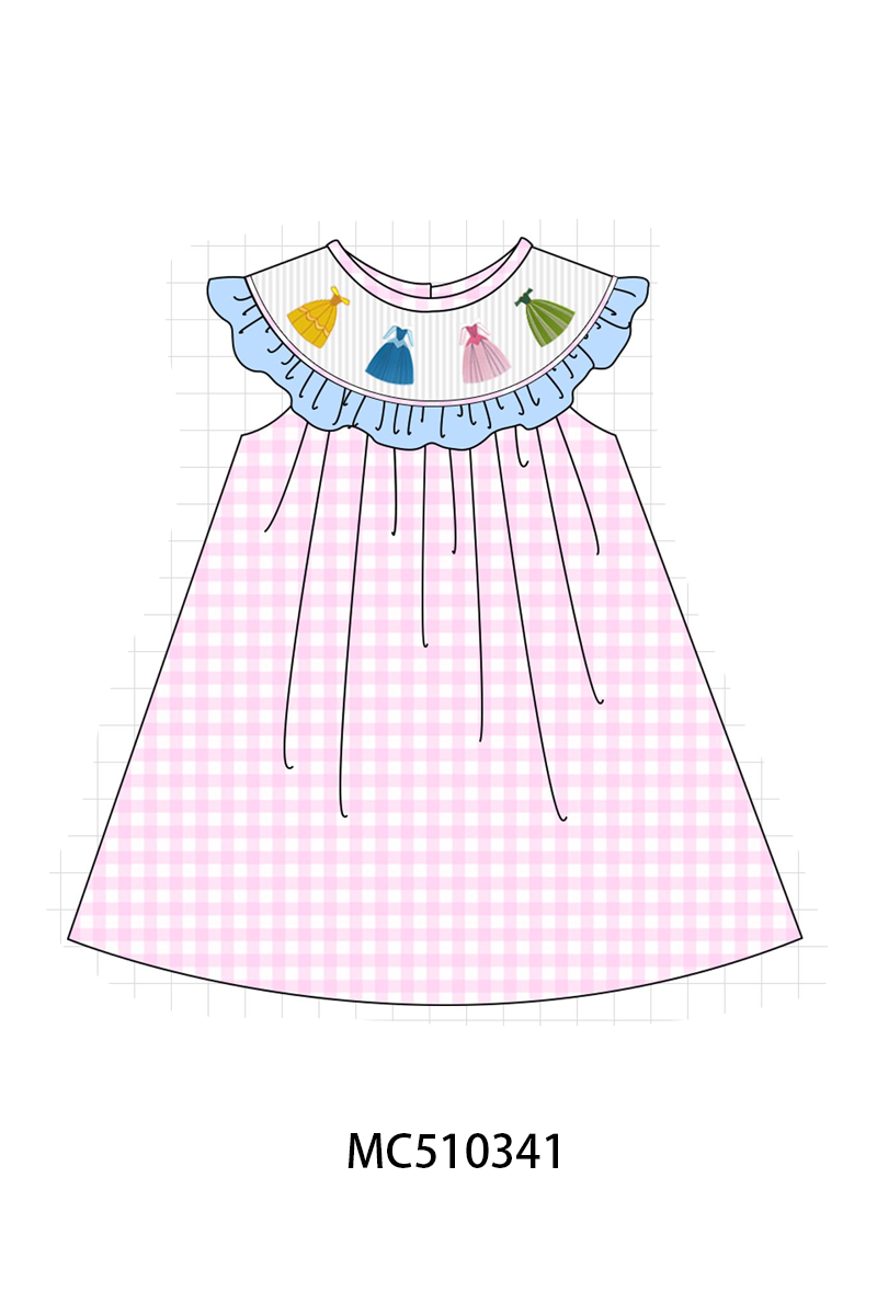 PO71 Pink princess smocked gingham collection