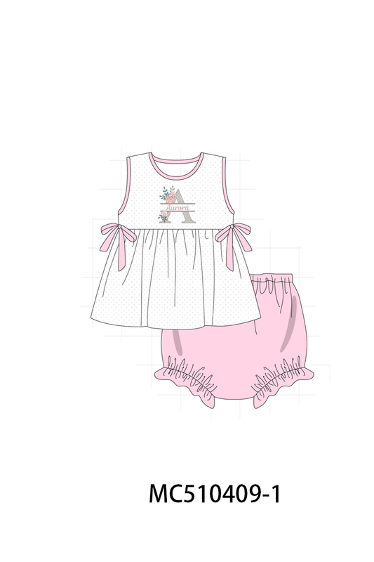 PO71 Pink monogram embroidery collection