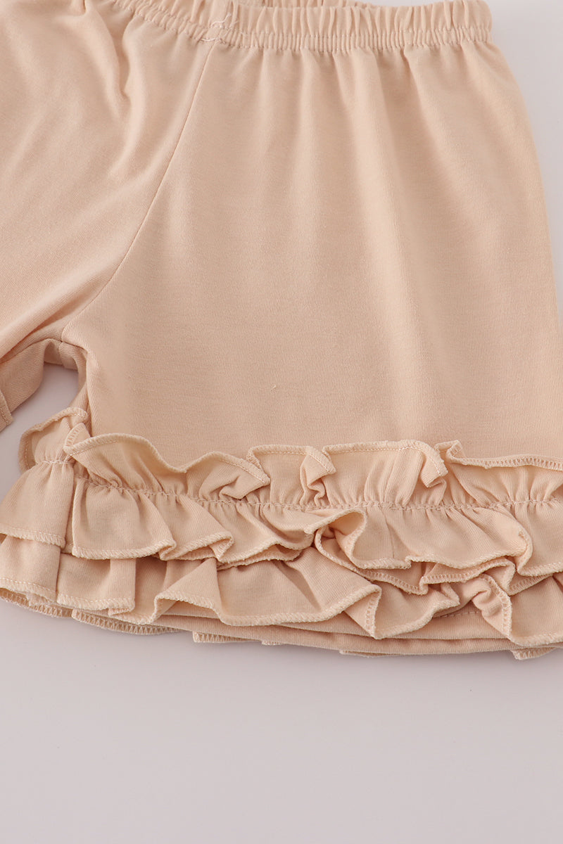 Pumpkin ruffle shorts set