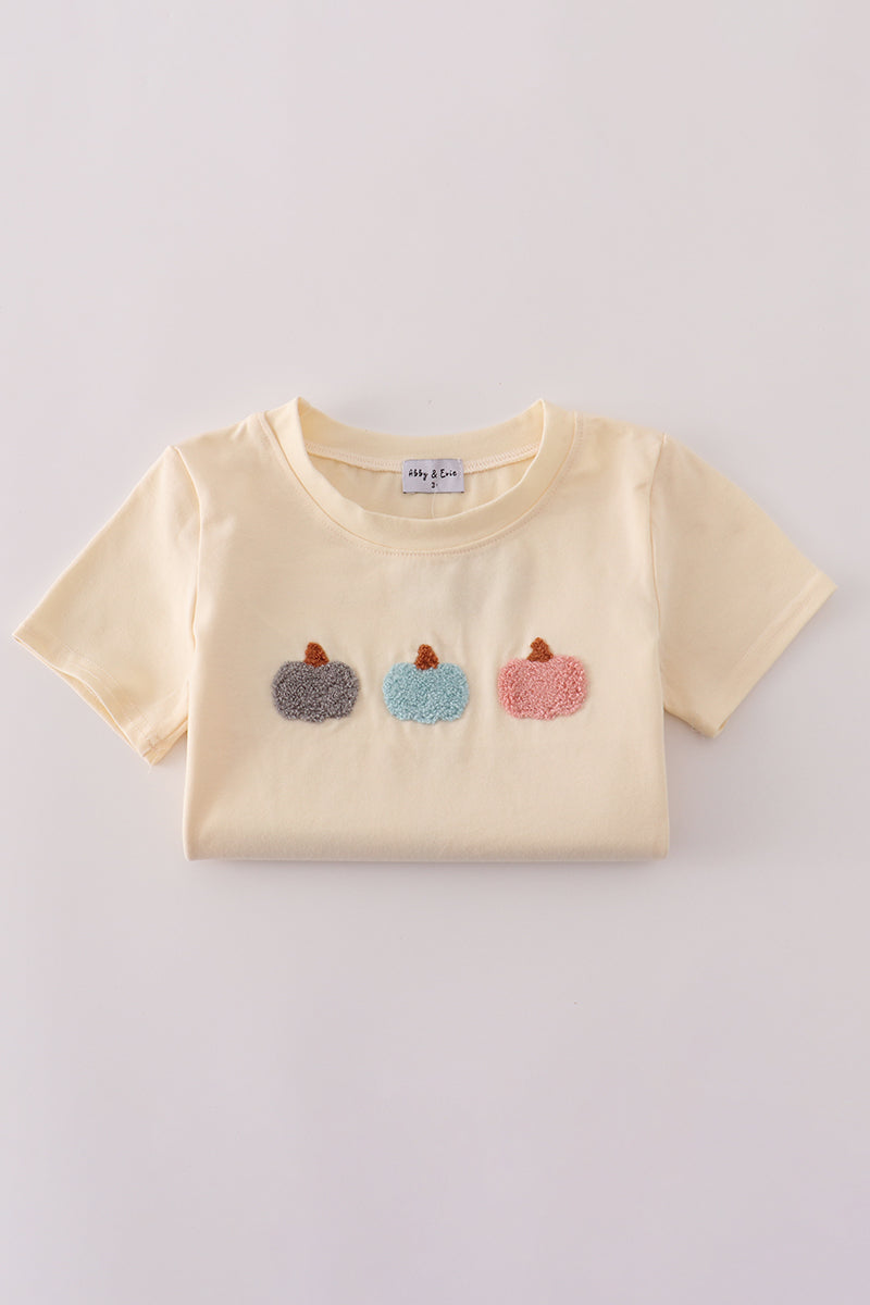 Neutral plaid Pumpkin shorts set