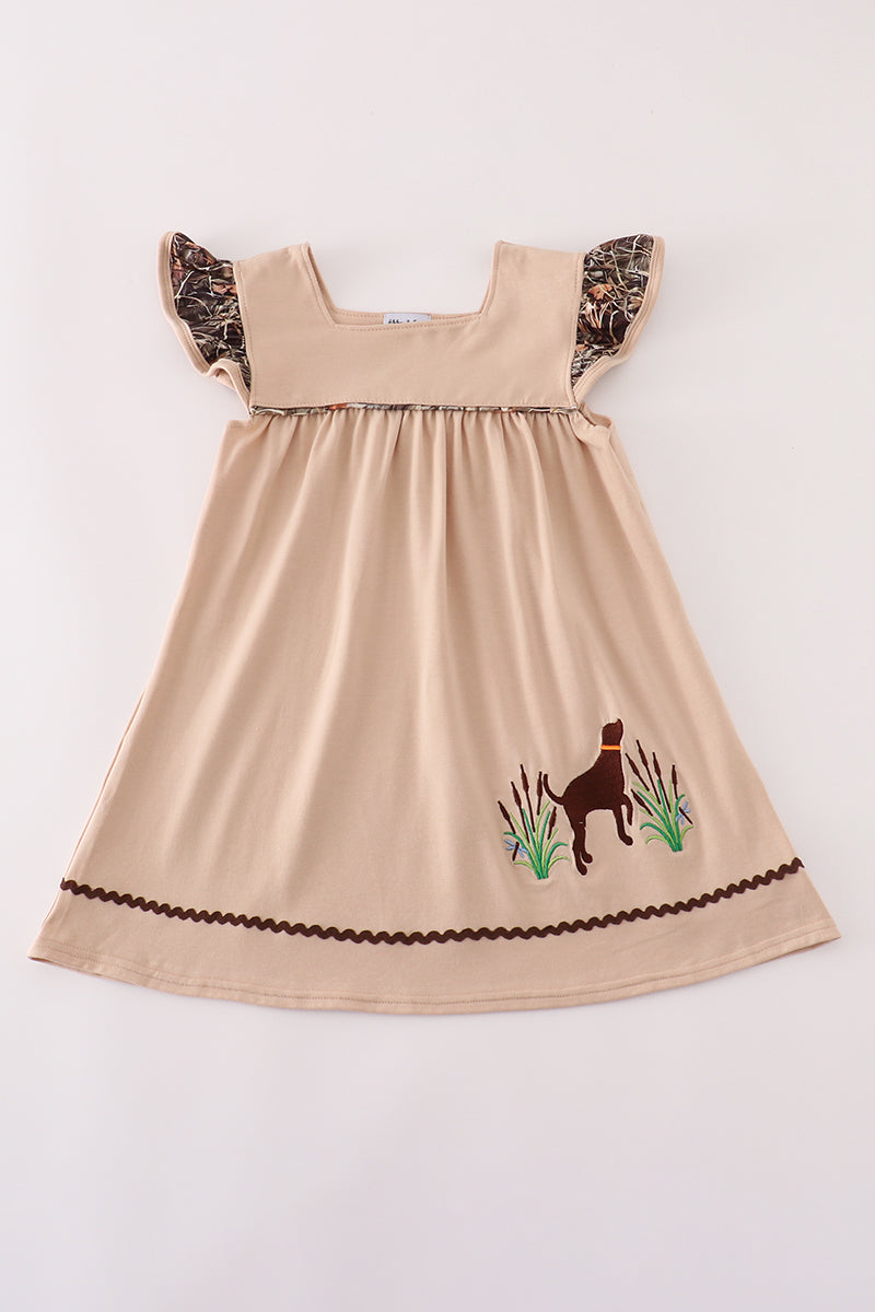 Camouflage hound ruffle dress