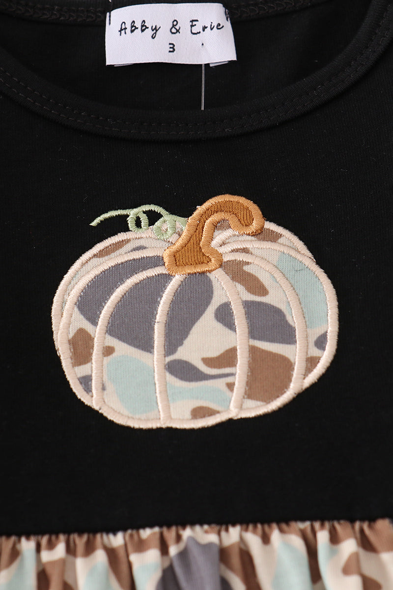 Camouflage pumpkin ruffle dress