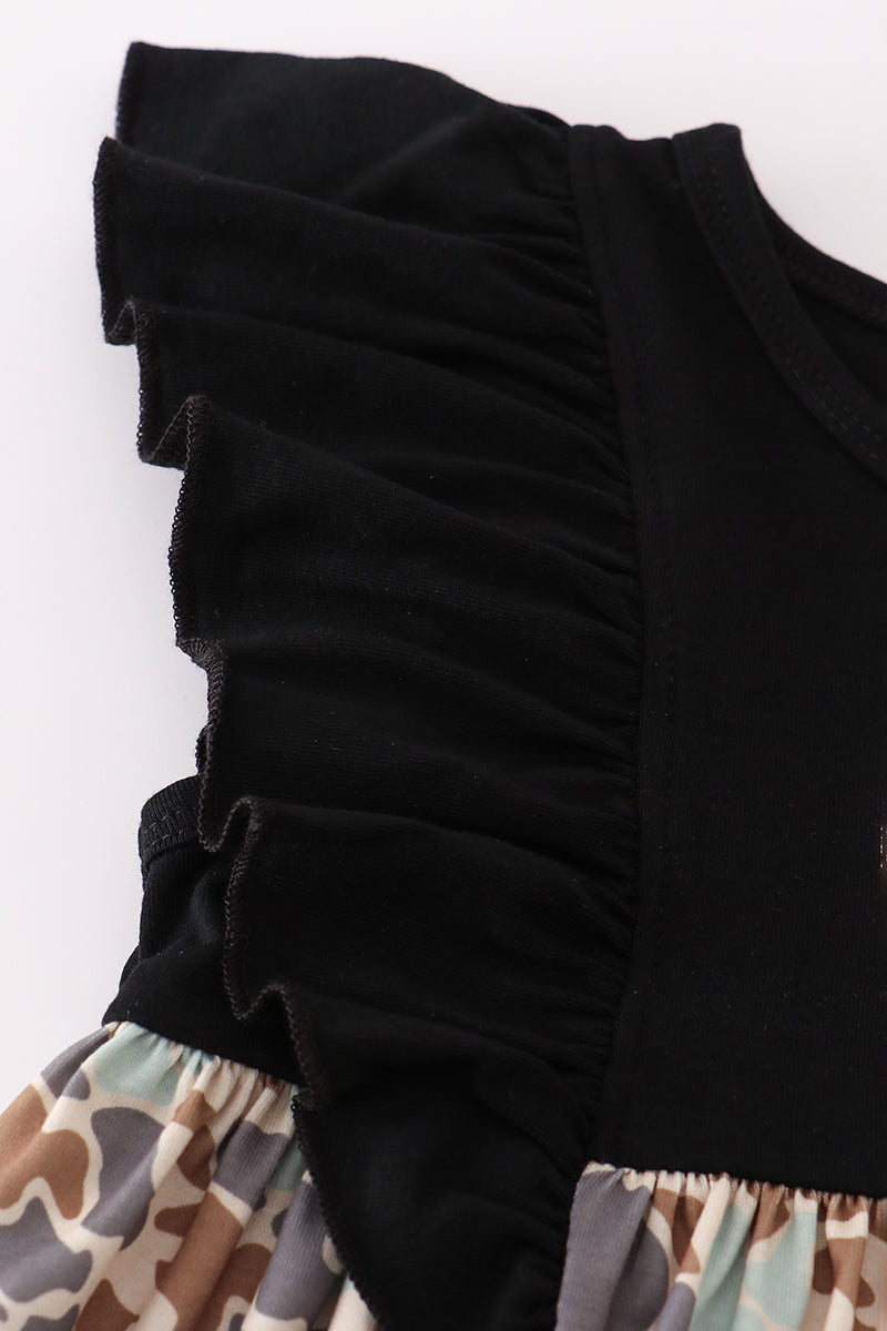 Camouflage pumpkin ruffle dress