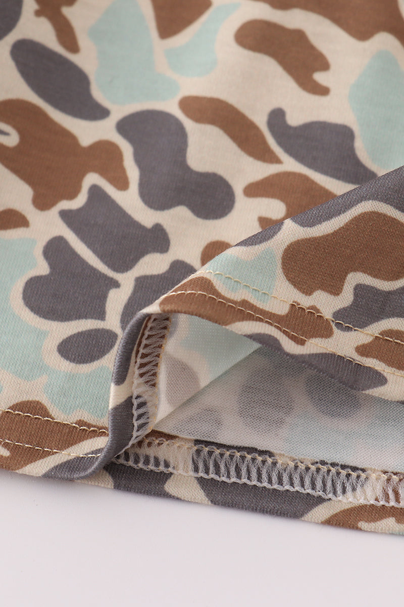 Camouflage pumpkin ruffle dress