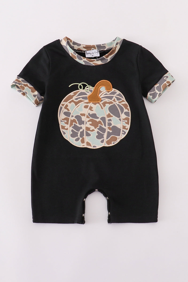 Camouflage pumpkin romper