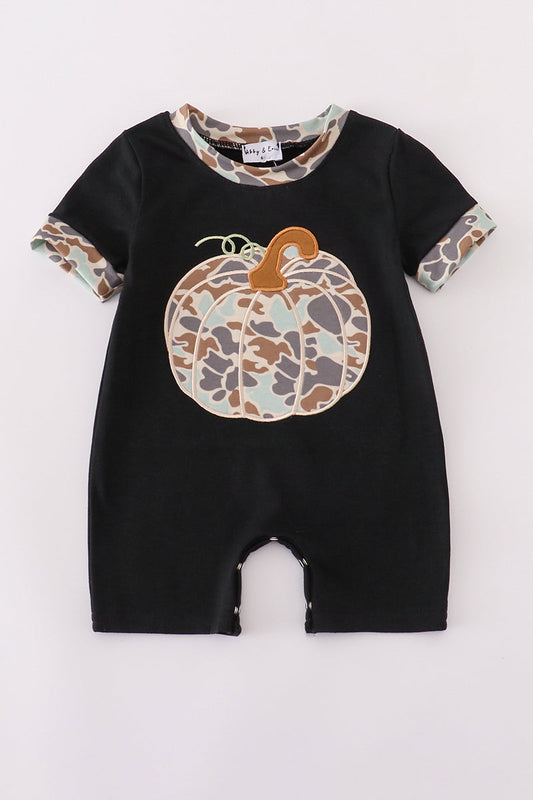 Camouflage pumpkin romper