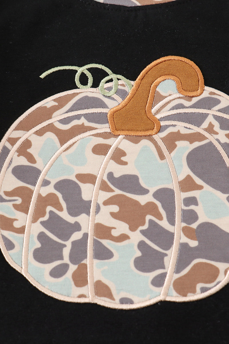 Camouflage pumpkin romper
