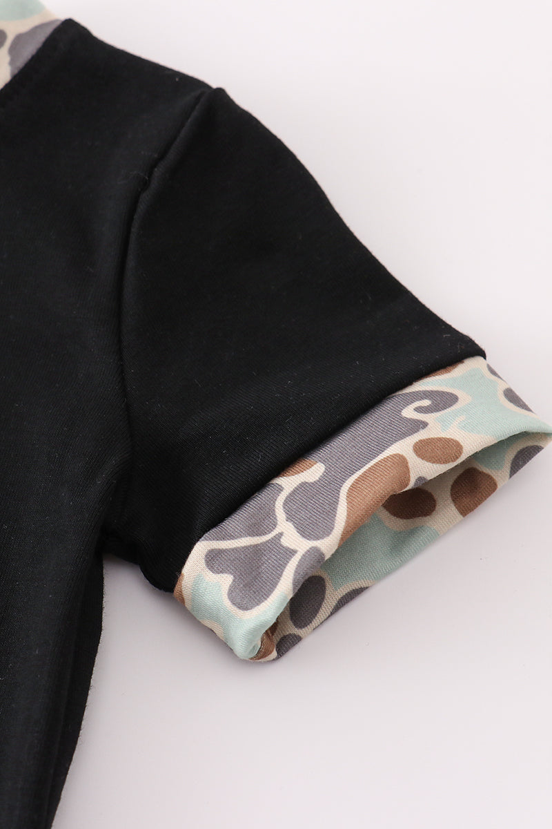 Camouflage pumpkin romper