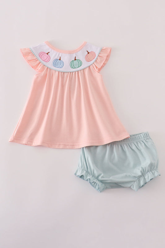 Pink pumpkin bloomer set