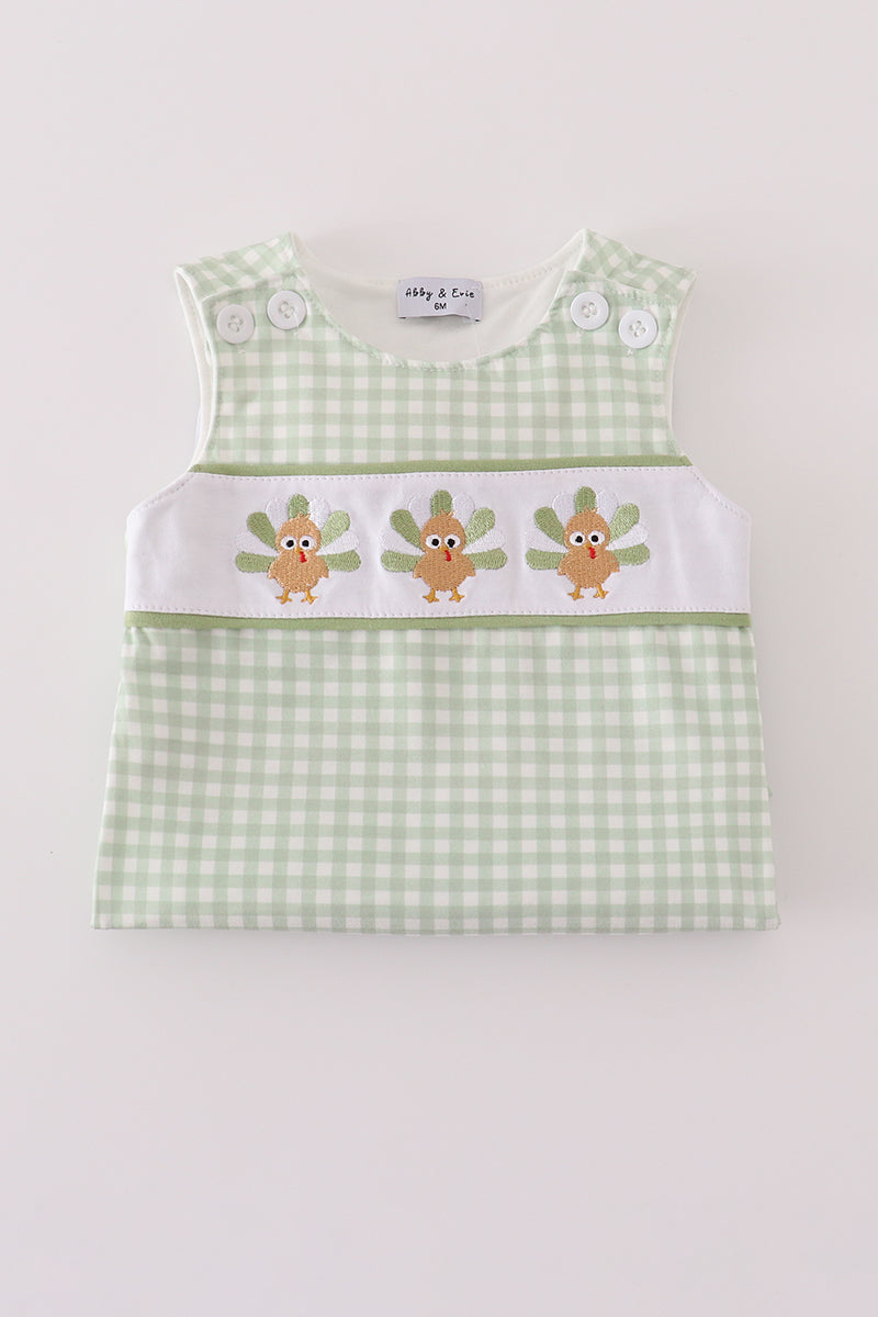 Sage turkey gingham jonjon
