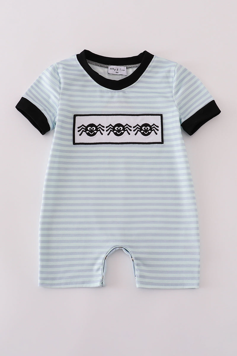 Halloween spider stripe romper
