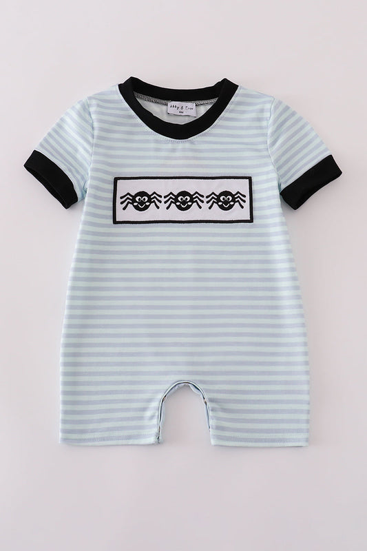 Halloween spider stripe romper