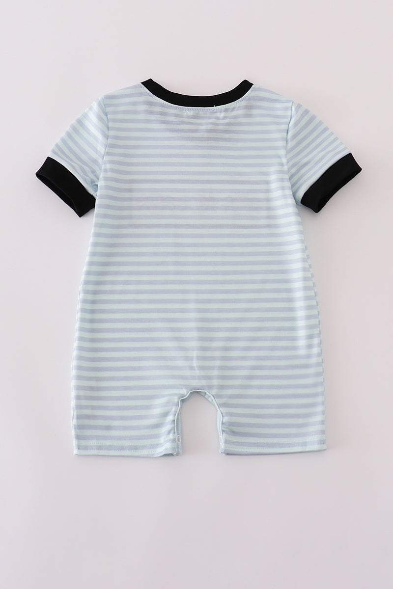 Halloween spider stripe romper