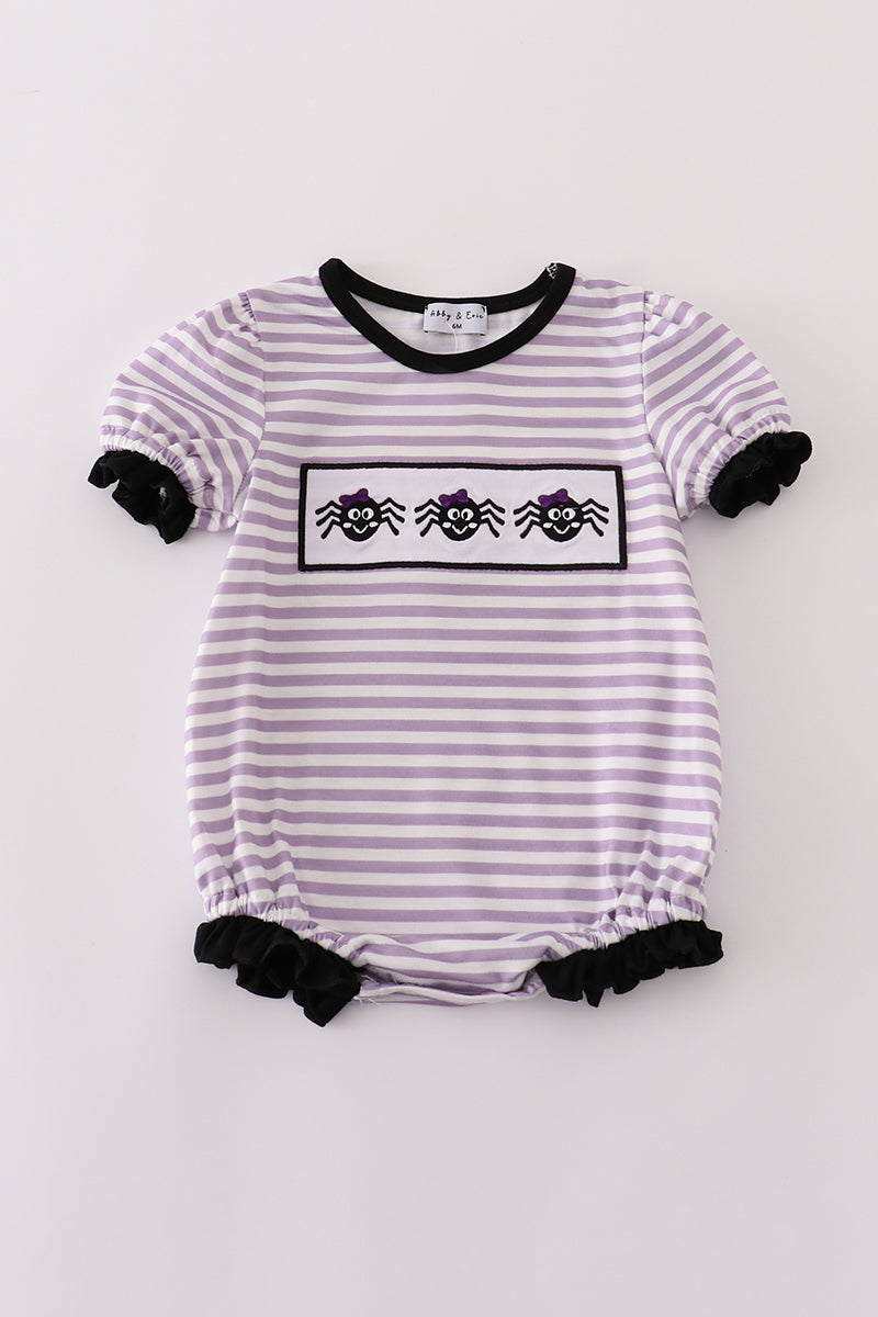Halloween spider stripe ruffle bubble