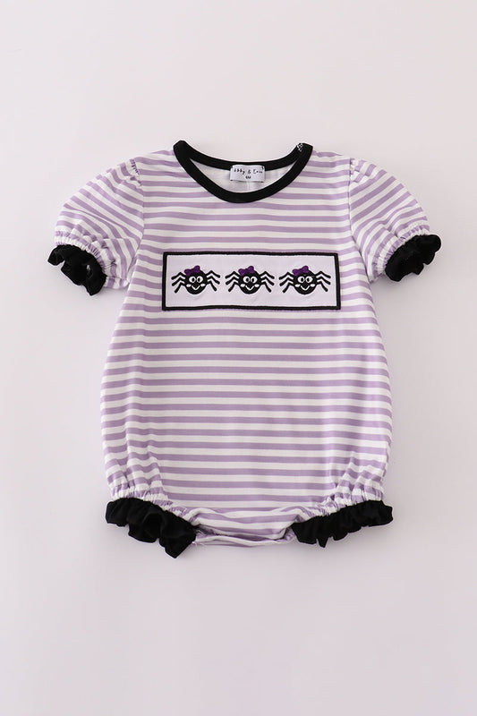 Halloween spider stripe ruffle bubble