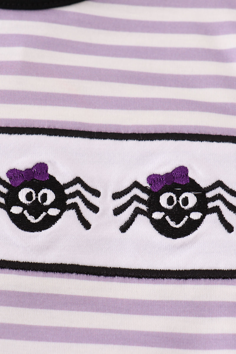 Halloween spider stripe ruffle bubble