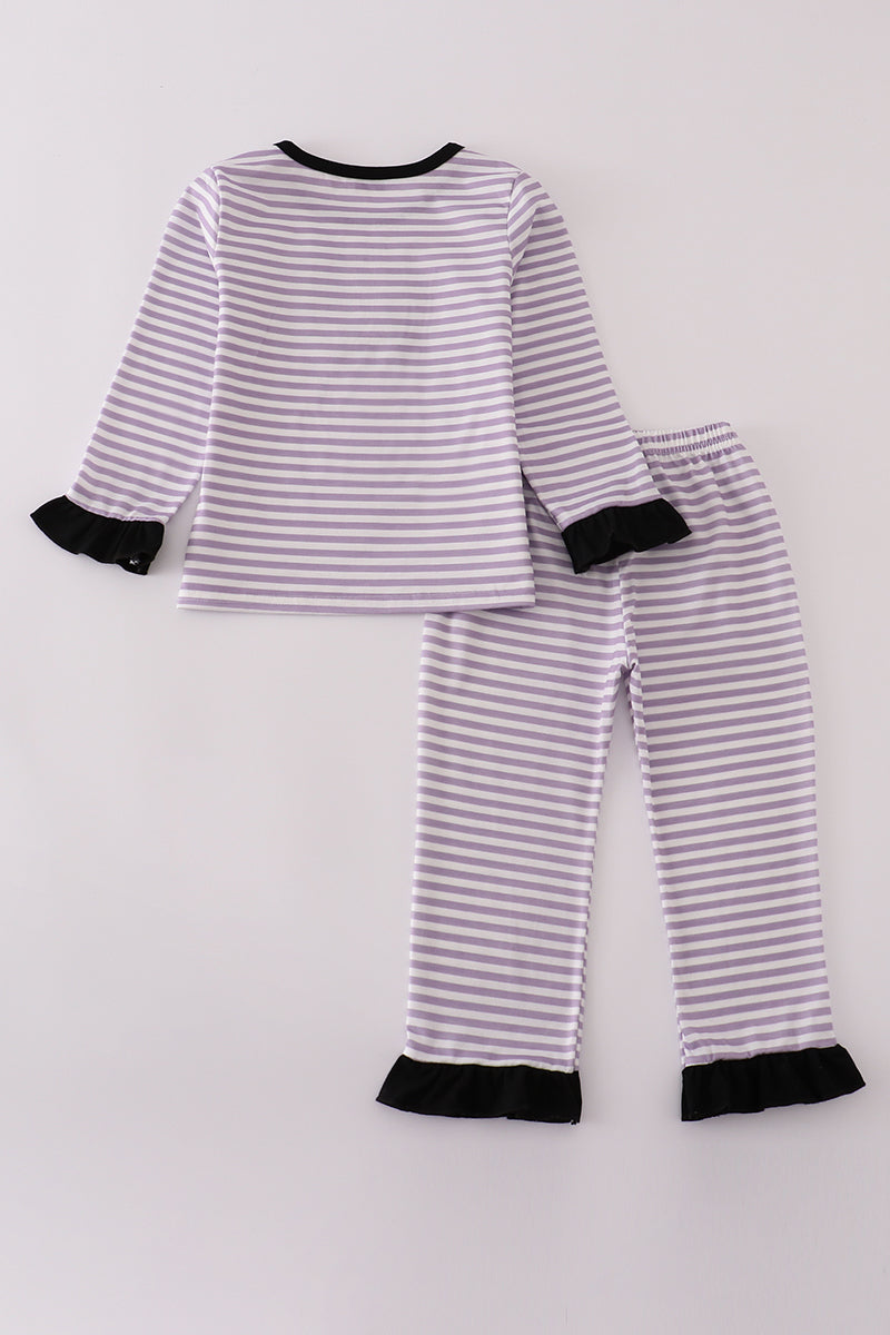 Halloween spider stripe pants set