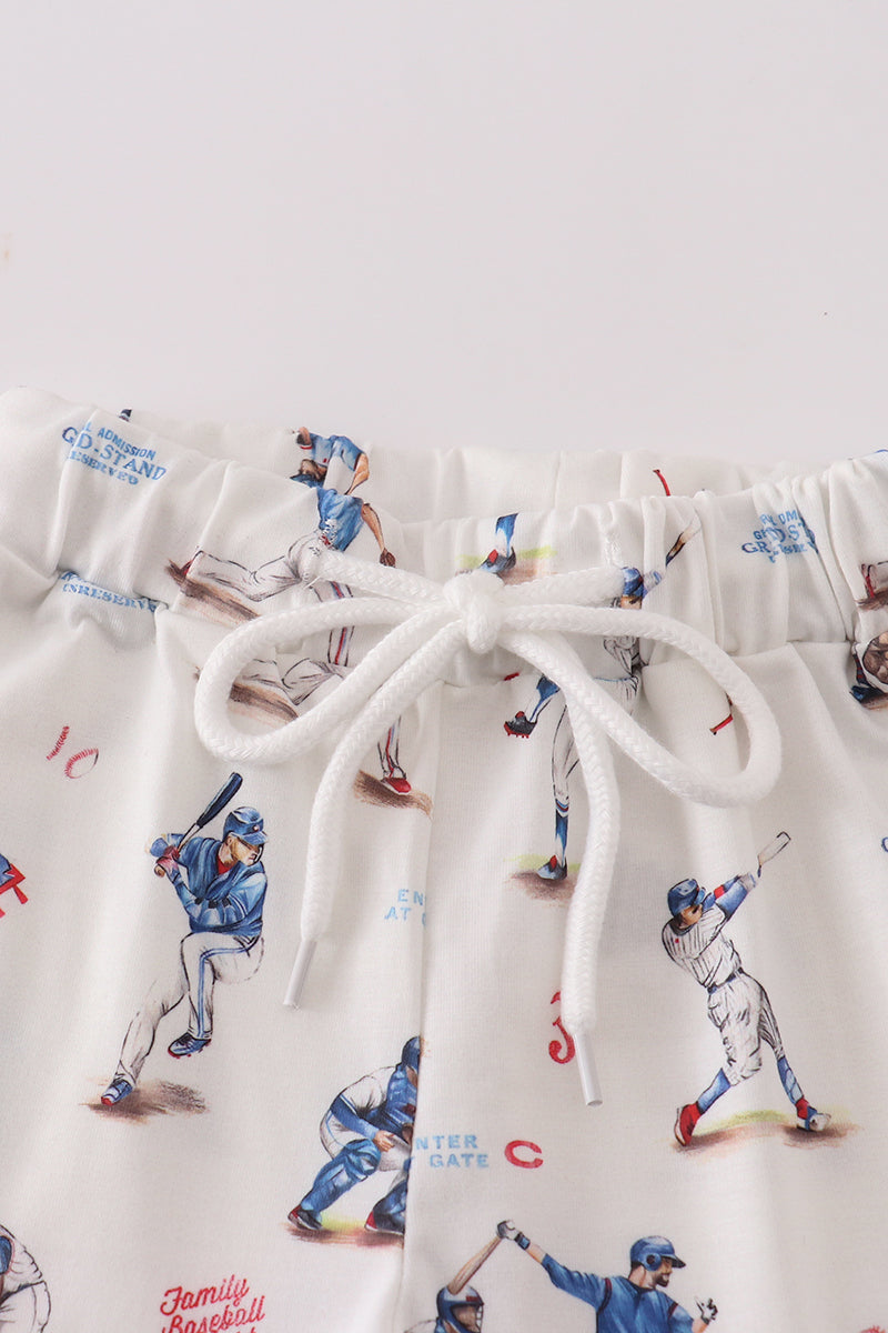 Baseball print girl pajama set
