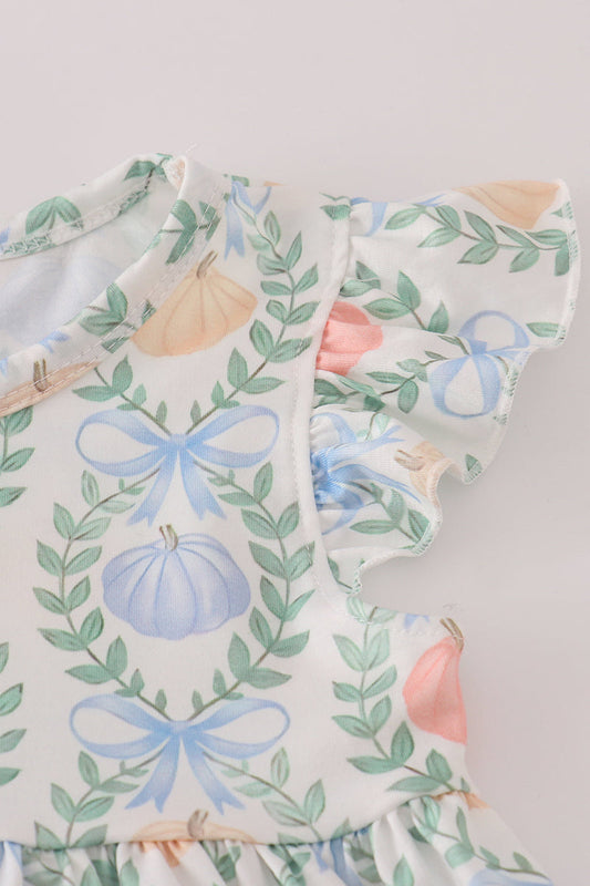 Pumpkin Bow ruffle pants set