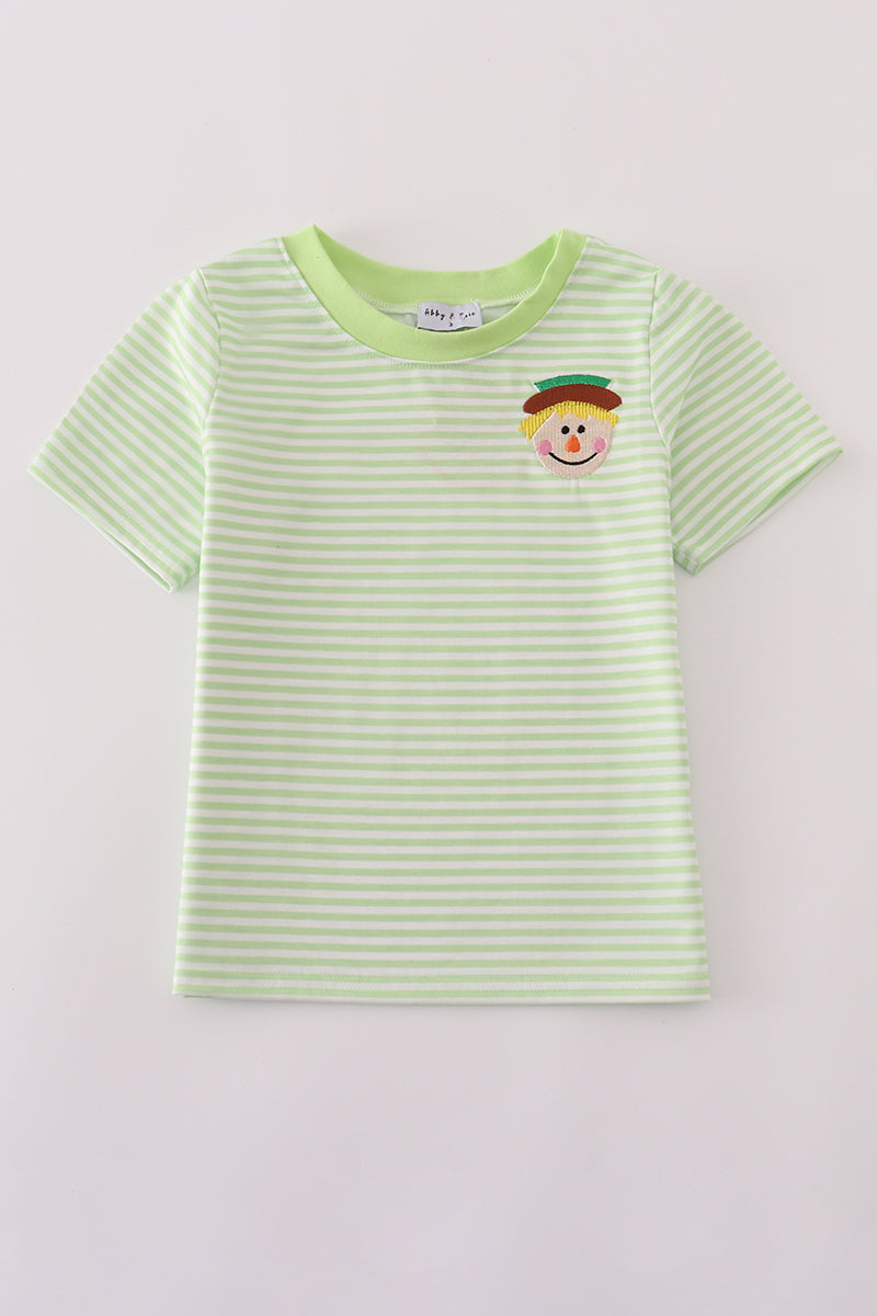Scarecrow embroidery stripe top