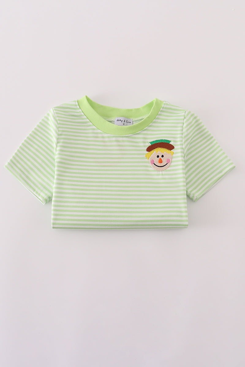 Scarecrow embroidery stripe top