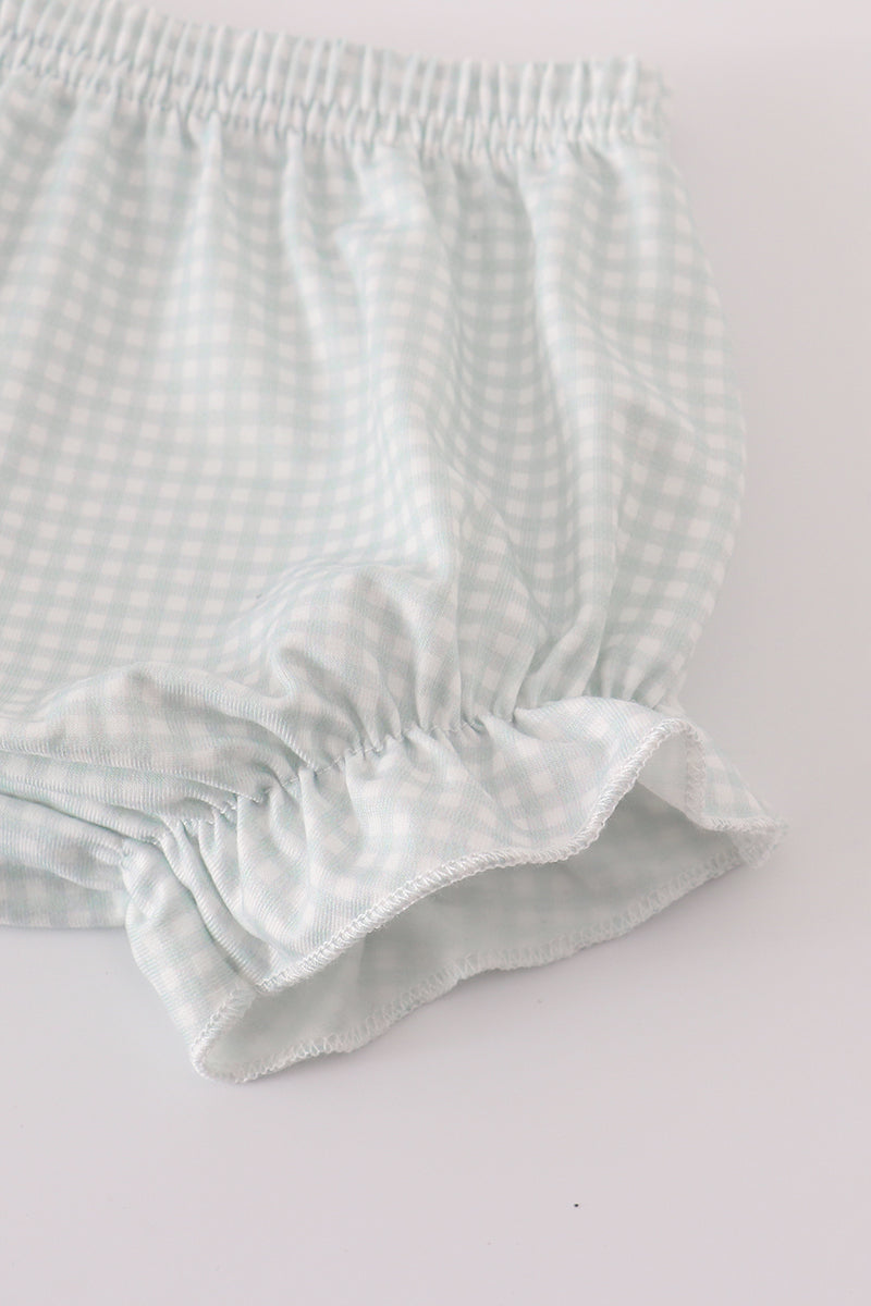 Blue boots ruffle bloomer set