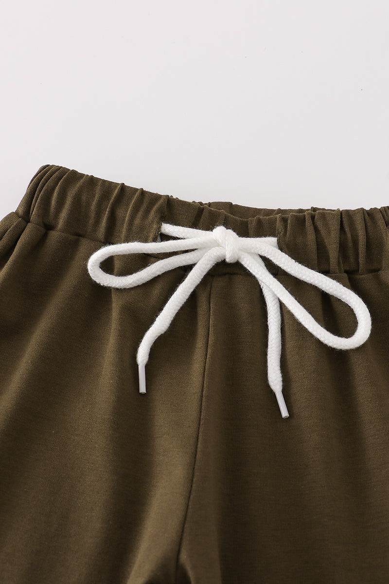 Camouflage ruffle pants set