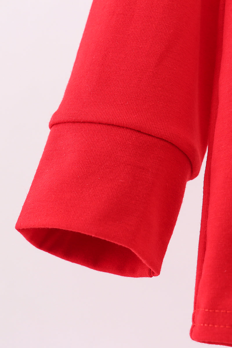 Red christmas tree reindeer smocked top