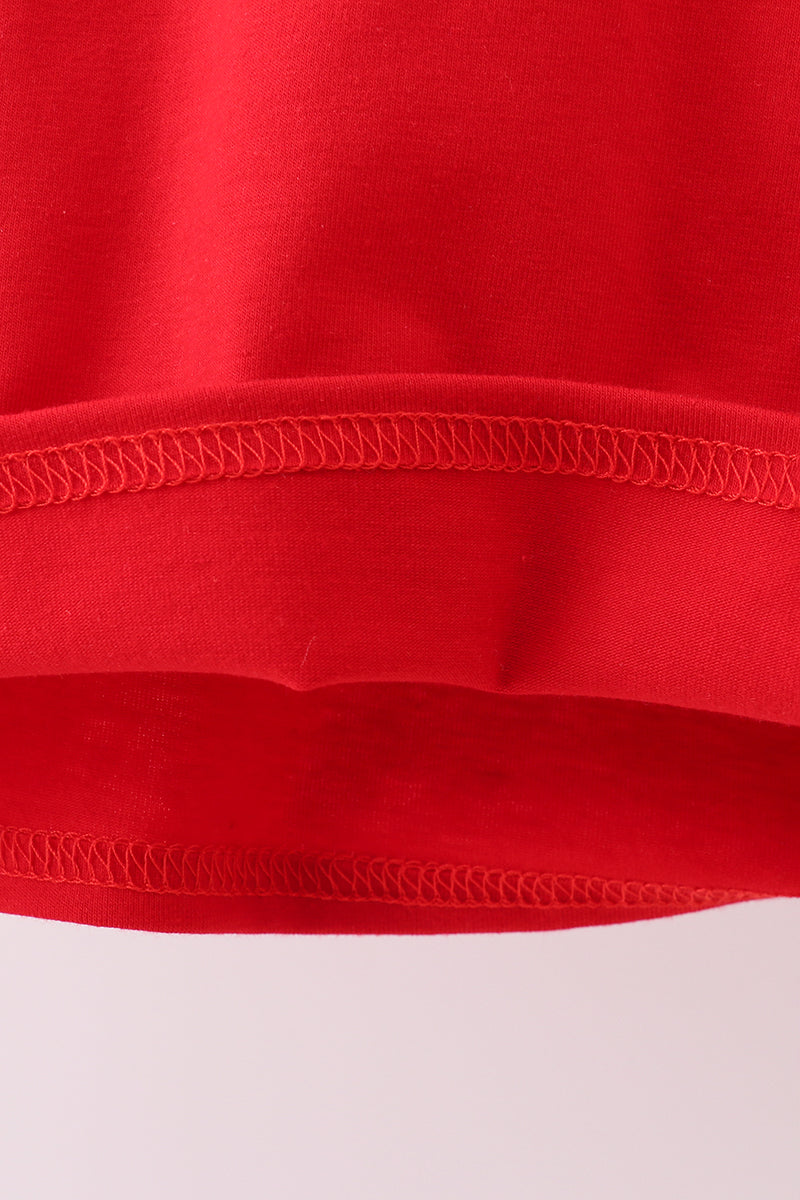 Red christmas tree reindeer smocked top