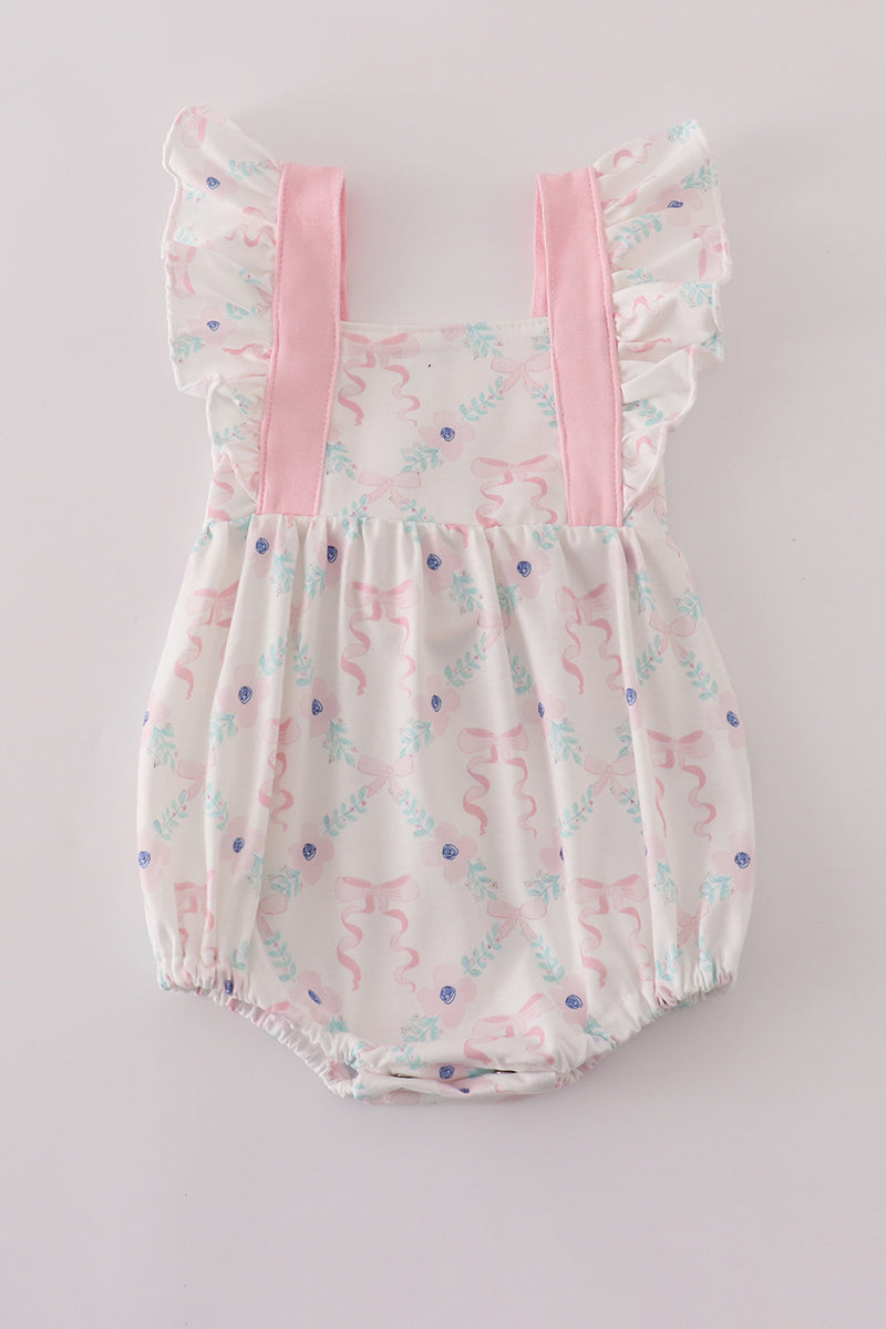Floral bow ruffle bubble