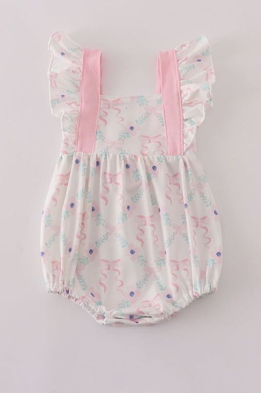 Floral bow ruffle bubble