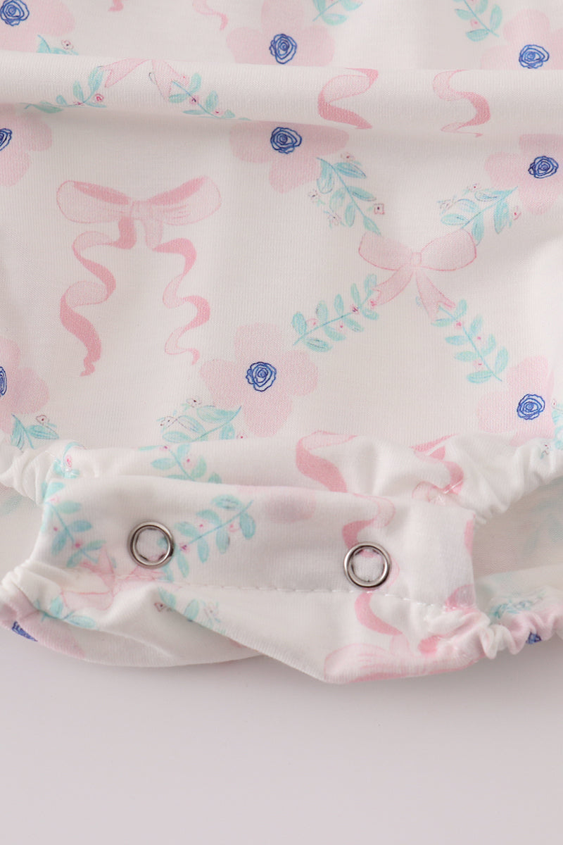 Floral bow ruffle bubble
