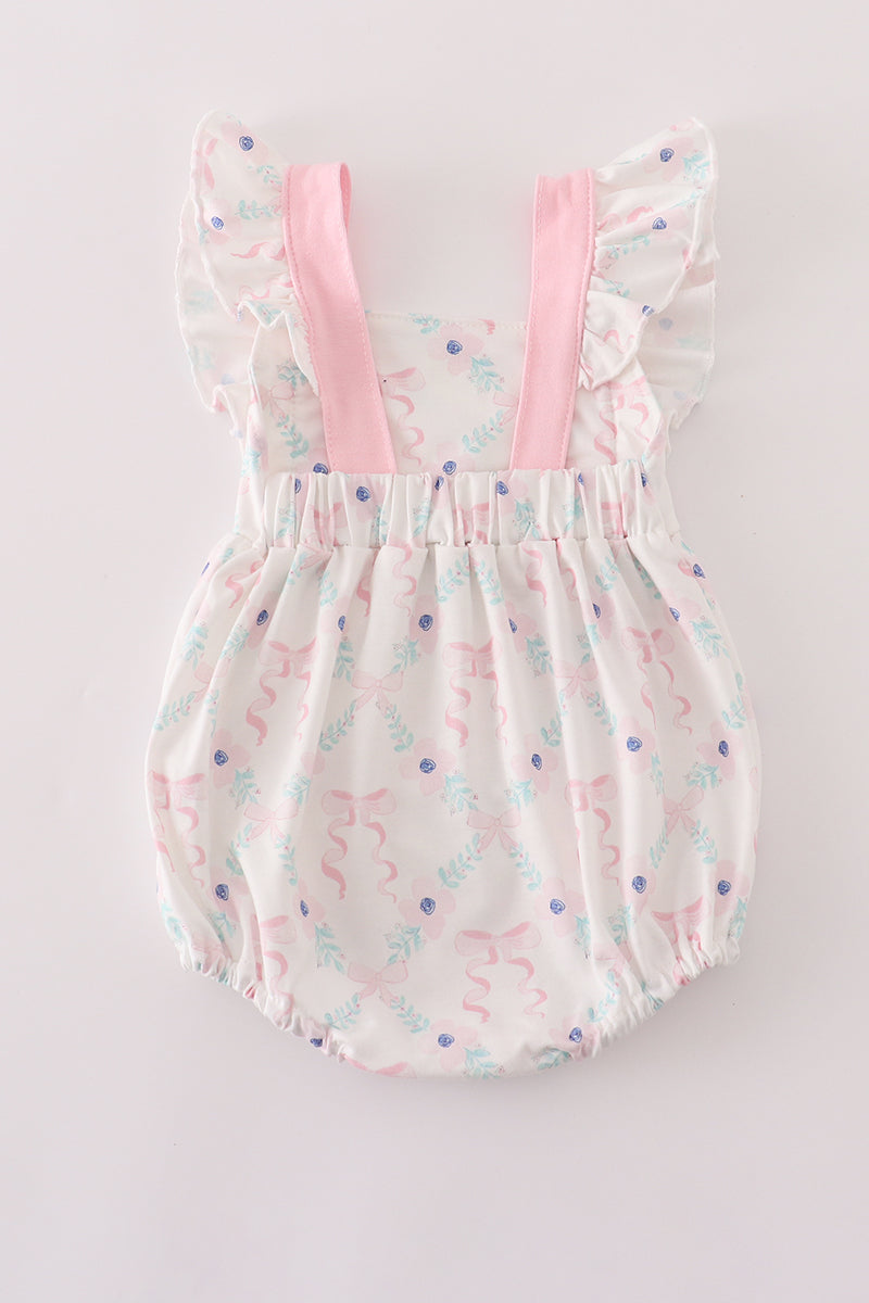 Floral bow ruffle bubble