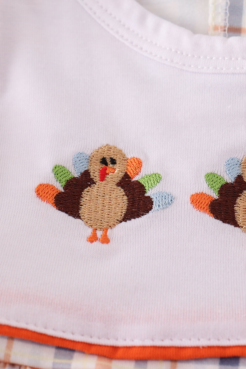 Turkey plaid bloomer set