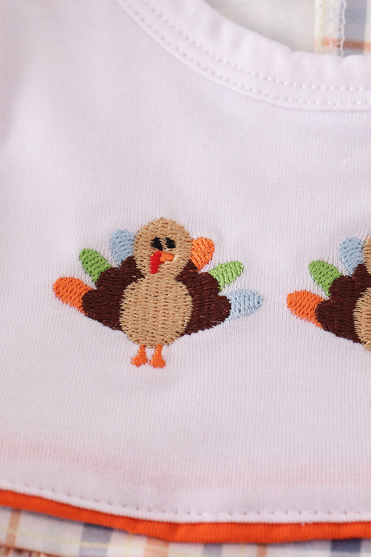 Turkey plaid bloomer set