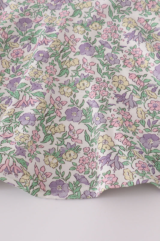 Purple floral pants set