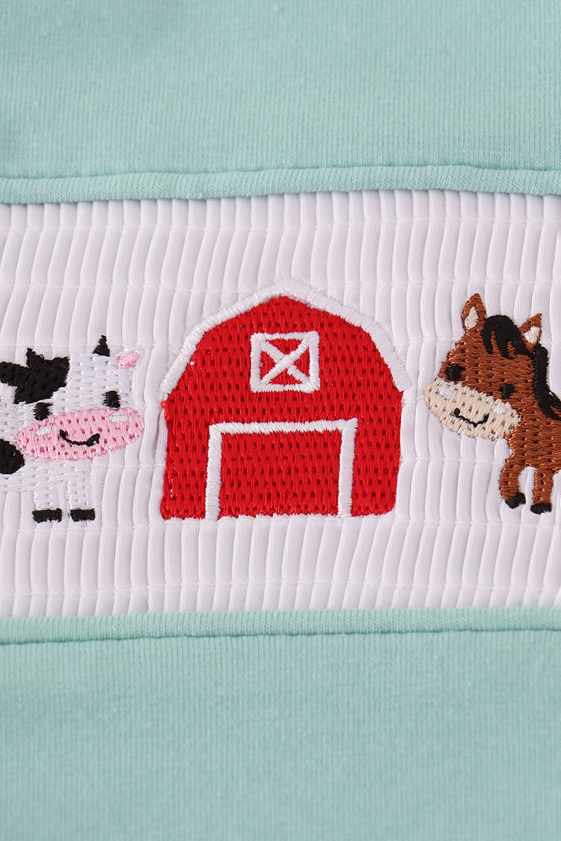 Farm machine smocked pants set