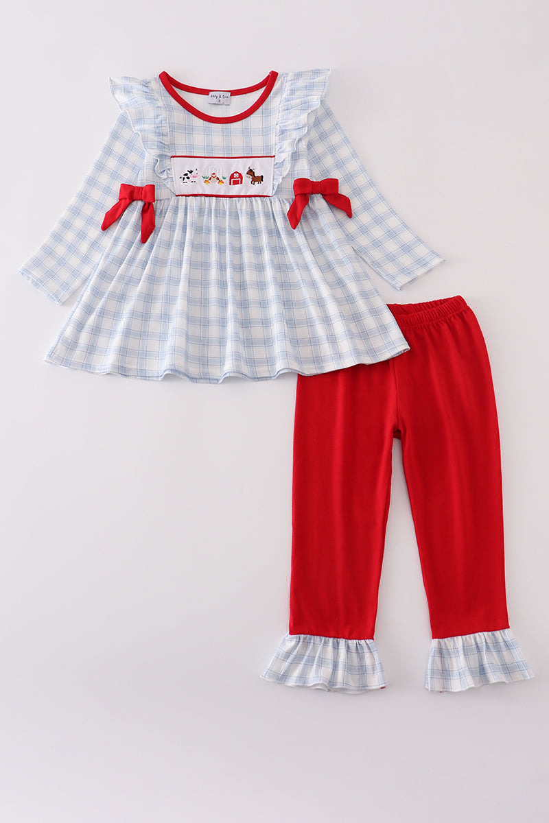 Farm plaid ruffle bubble